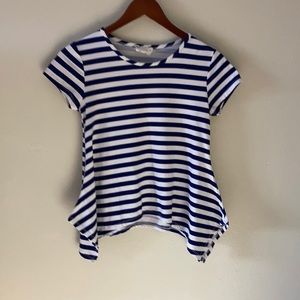 Blue and white striped top